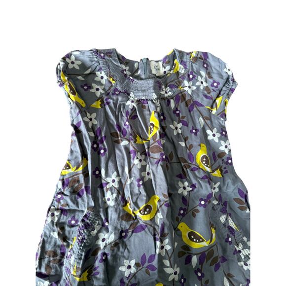 Mini Boden bird print grey dress - Picture 4 of 5